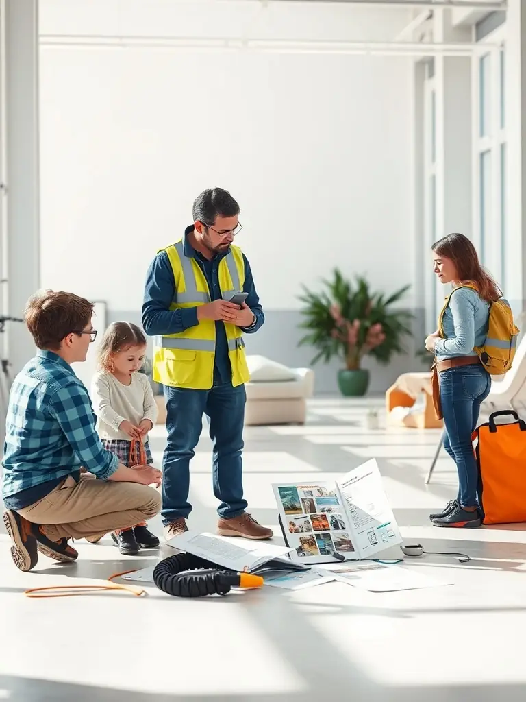 A consultant demonstrating a DIY defense strategy to a family.